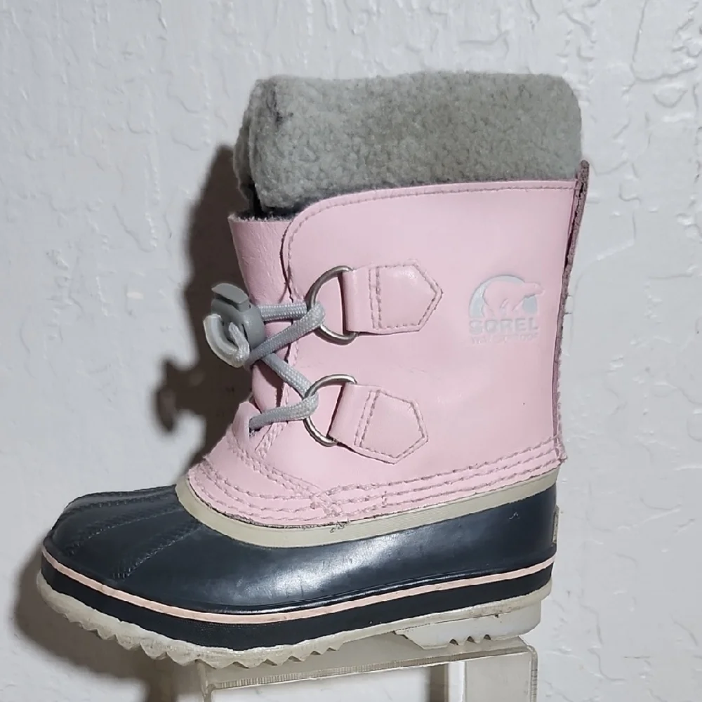 SOREL Childs 10 Pink Grey Winter Boots